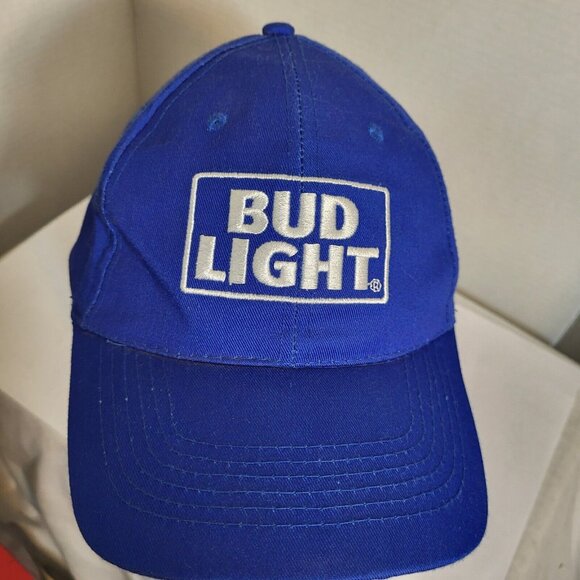 BUD LIGHT blue Hat Strapback Baseball Vintage Cap Dad Trucker - Picture 3 of 10